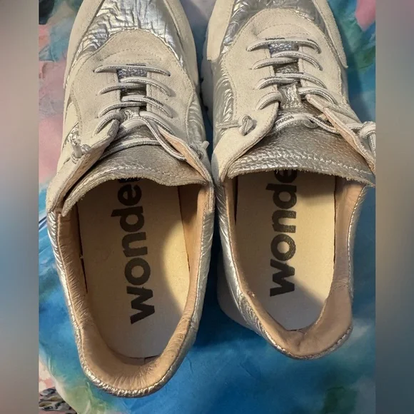 Wonders Oslo Sneaker White Blanco Silver Celestial Neutral Platform - Picture 5 of 10